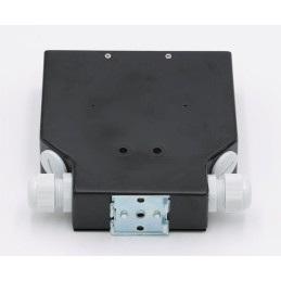 XtendLan mini rozvadeč na DIN lištu, 8x SC Simplex, 4 vstupní otvory, krytka, černý