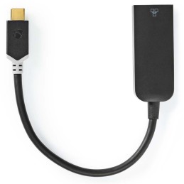 NEDIS kabelový adaptér USB 3.2 Gen 1/ USB-C zástrčka - RJ45 zásuvka/ kulatý/ černý/ 20cm