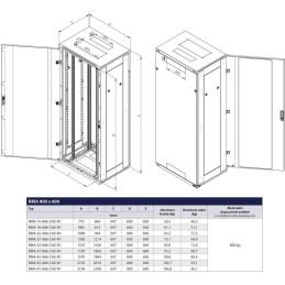 Triton 19' rozvaděč stojanový 42U/800x600 RAL7035, šedá