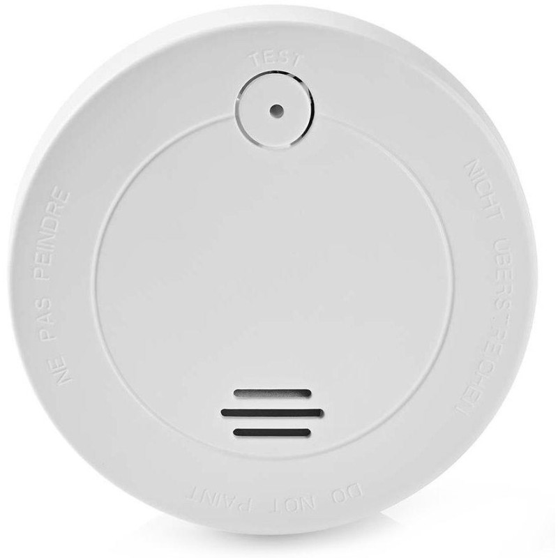 NEDIS detektor kouře/ EN 14604/ hlasitost 85 dB/ 1x 9V/6F22/ výdrž snímače 5 let/ bílý
