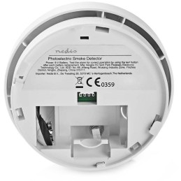 NEDIS detektor kouře/ EN 14604/ hlasitost 85 dB/ 1x 9V/6F22/ výdrž snímače 5 let/ bílý