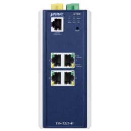 Planet TSN-5225-4T průmyslový L2+ Managed TSN switch, 4x1Gb, 1x RJ45-to-RS232, dual 9-48VDC, -40~75°C, IP30