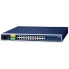 Planet IGS-R4215-24T4X industrial L2/L4 switch, 24x1Gb, 4x10Gb SFP+, -40~75°C, 24-60VDC, IP30, fanless