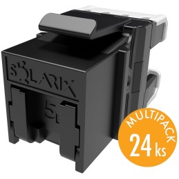 Solarix multipack (24ks) keystone c5e UTP RJ45 černý pro kleště SXKJ-NA-BU SXKJ-5E-UTP-BK-NA