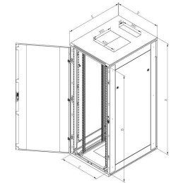 Triton 19' rozvaděč stojanový 22U/800x1000, černá