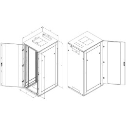 Triton 19' rozvaděč stojanový 22U/800x1000, černá