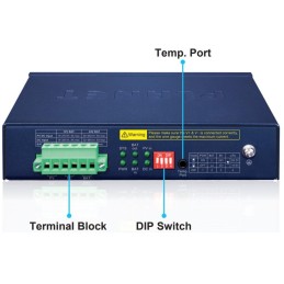 Planet BSP-115HP-5A Hybridní PoE solární switch, 5x 1Gb, 1x SFP, 1x PoE++ 802.3bt, 2x 802.3at, 2x at/pasivní, -20~65°C