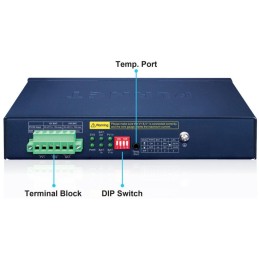 Planet BSP-115PV-15A  solární PoE+ switch, 5x1Gb, 1x1Gb SFP, 5x PoE+ 802.3at, -20~65°C , IP30, LCD displej