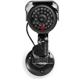 NEDIS atrapa bezpečnostní kamery s blikající LED/ bullet/ IP44/ venkovní/ černá