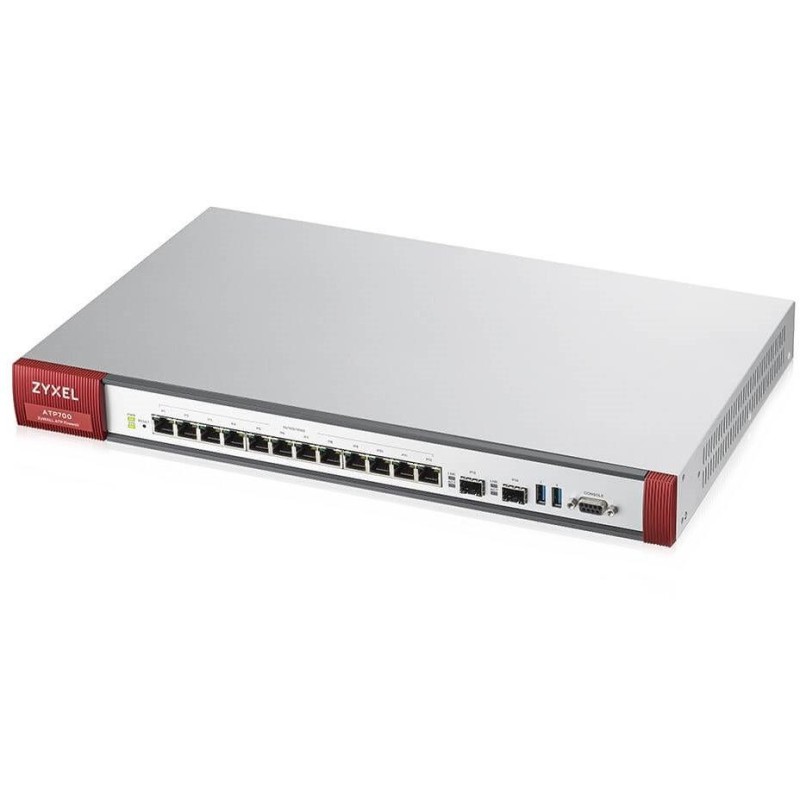 Zyxel ATP700   Firewall, 12x Gigabit user-definable ports, 2*SFP, 2* USB with 1 Yr Bundle