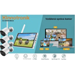 TRX Innotronik ICS-WKM10MA04 Bezpečnostní Venkovní wi-fi NVR kit 4ks 3MPix kamer + LCD displej 10,1"