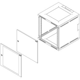SOLARIX Rozvaděč nástěnný SENSA 12U 600mm, dveře plech, RAL 7035, SENSA-12U-66-21-G