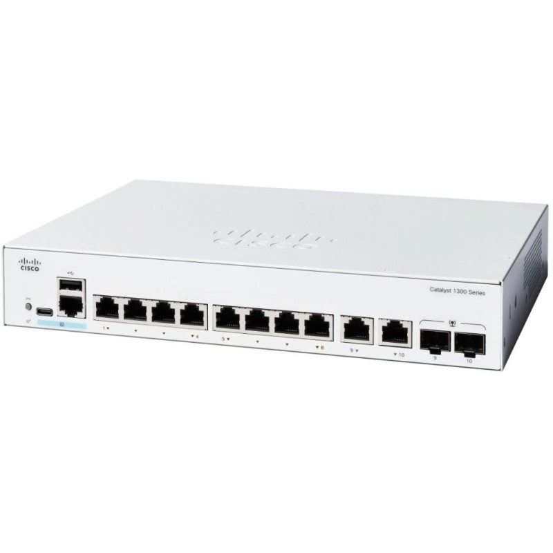 Cisco Catalyst switch C1300-8T-E-2G   8xGbE,2xGbE/SFP combo,fanless