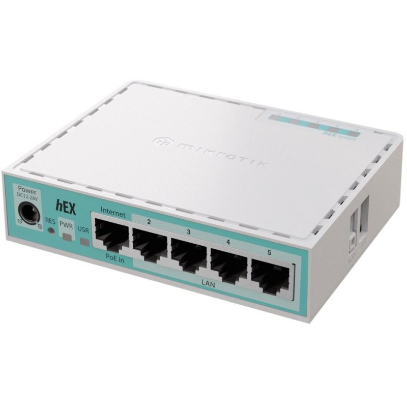 MikroTik E50UG hEX, 2x 950 MHz, 512 MB RAM, 5x GbE, L4