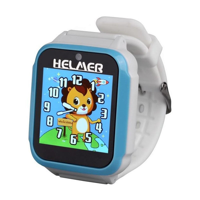 HELMER dětské chytré hodinky KW 801/ 1.54" TFT/ dotykový display/ foto/ video/ 6 her/ micro SD/ čeština/ modro-bílé