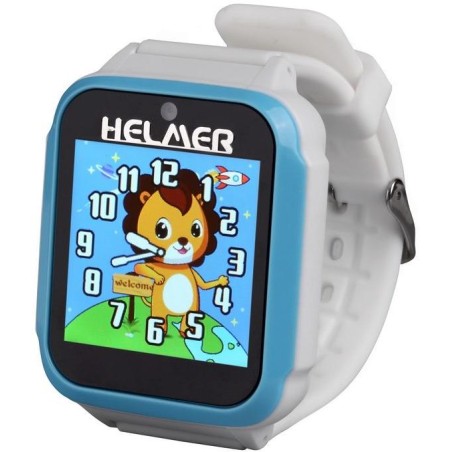 HELMER dětské chytré hodinky KW 801/ 1.54" TFT/ dotykový display/ foto/ video/ 6 her/ micro SD/ čeština/ modro-bílé