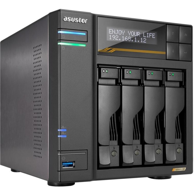 Asustor Lockerstor 4 Gen3 AS6804T   4x 2,5"/3,5" SATA III/ 16GB RAM/ Dual 10GbE/ 4x M.2 SSD