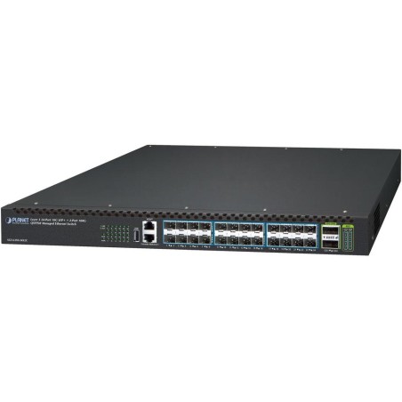 Planet XGS-6350-24X2C L3 switch, 24x10G SFP+, 2x100Gb QSFP28, QoS, 2x power-in