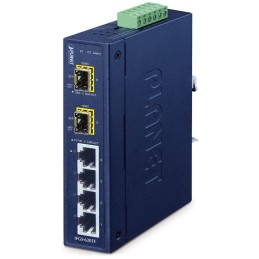 Planet IFGS-620TF průmyslový L2 switch, 4x10/100TX, 2x1Gb SFP, -40~75°C, 9-48VDC, IP30, fanless, ring data recovery
