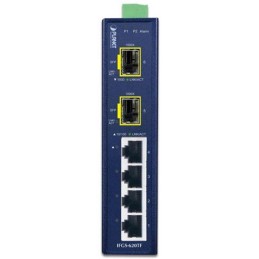Planet IFGS-620TF průmyslový L2 switch, 4x10/100TX, 2x1Gb SFP, -40~75°C, 9-48VDC, IP30, fanless, ring data recovery