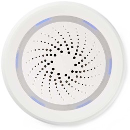 NEDIS Wi-Fi chytrá siréna/ alarm nebo vyzvánění/ hlasitost 85 dB/ micro USB/ bílá