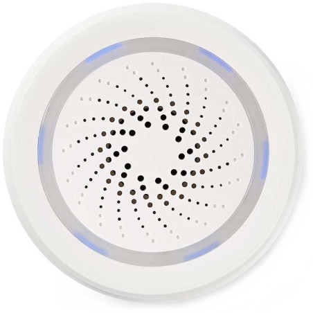 NEDIS Wi-Fi chytrá siréna/ alarm nebo vyzvánění/ hlasitost 85 dB/ micro USB/ bílá
