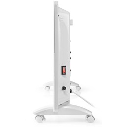 NEDIS Wi-Fi chytré konvekční topné těleso/ termostat/ skleněný přední panel/ IP24/ výkon 2000 W/ bílé