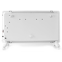 NEDIS Wi-Fi chytré konvekční topné těleso/ termostat/ skleněný přední panel/ IP24/ výkon 2000 W/ bílé