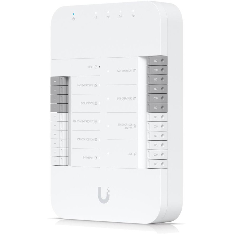 Ubiquiti UniFi Access Gate Hub - Rozbočovač, 4x PoE Out, 2x výstup Dry, 1x výstup 12V, 1x AUX, 5x vstup, 1x PoE++ In