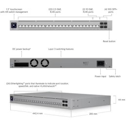 Ubiquiti UniFi Switch Pro HD 24 - 22x 2.5GbE, 2x 10GbE, 4x SFP+, Etherlighting