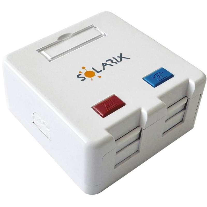 Solarix zásuvka modulární pro 2 keystony na omítku bílá SXMO-2-0-WH