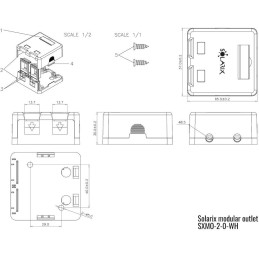 Solarix zásuvka modulární pro 2 keystony na omítku bílá SXMO-2-0-WH