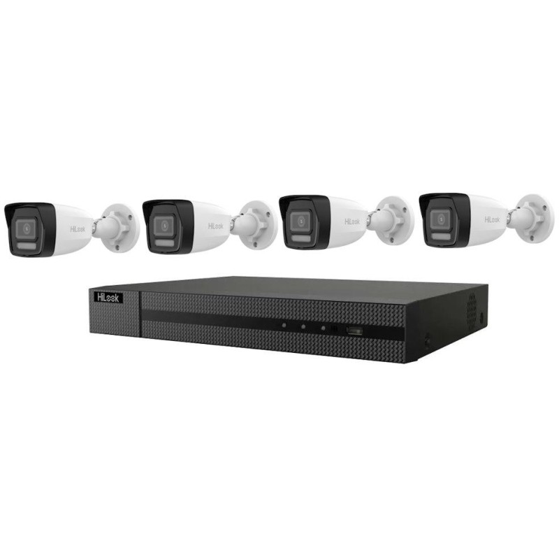 HiLook Powered by HIKVISION/ Smart Hybrid Light KIT/ 1x NVR-104MH-C/4P(D)/ 4x IPC-B140HA-LU