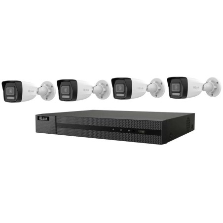 HiLook Powered by HIKVISION/ Smart Hybrid Light KIT/ 1x NVR-104MH-C/4P(D)/ 4x IPC-B140HA-LU