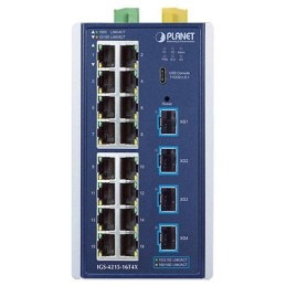 Planet IGS-4215-16T4X průmyslový L2/L4 switch, 16x1Gb, 4x10Gb SFP+, -40~75°C, 9-48VDC, IP30, fanless