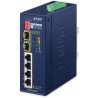 Planet IFGS-624PTF industrial L2 switch, 4x 10/100, 2x 1Gb SFP, 4x 802.3at PoE, -40~75°C, 12-54VDC, IP40, fanless, RING