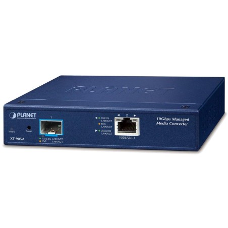 Planet XT-905A průmyslový konvertor, 1x 10G/5G/2.5G/1G/100 Base-T + 1x 10G/1G Base-X SFP+, 0~50°C, DIN, SNMP