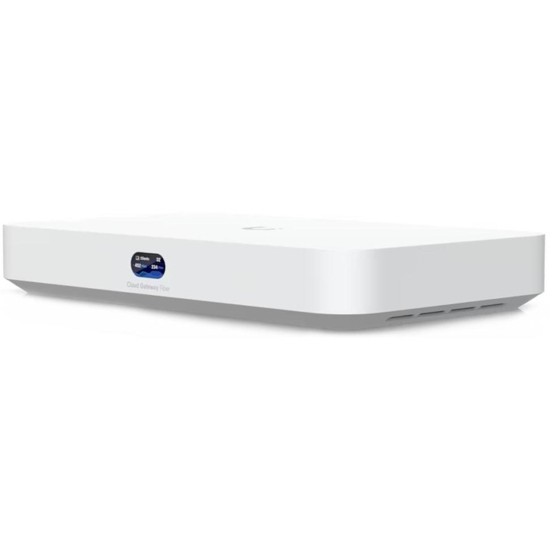 Ubiquiti UniFi Cloud Gateway Fiber - Router, Full UniFi OS, IDS/IPS, 5x 2.5GbE, 2x SFP+, Slot pro NVMe SSD, 1x PoE