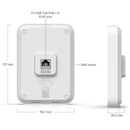 Ubiquiti UniFi 7 In-Wall - Wi-Fi 7 AP, 2.4/5GHz, až 5 Gbps, 3x 2.5GbE, PoE/PoE+ (bez PoE injektoru)