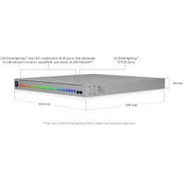 Ubiquiti UniFi Switch Enterprise Campus 24 PoE - 16x 10GbE, 8x 2.5GbE, 2x SFP28, 24x PoE+++ (PoE budget 1050W)