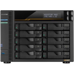 Asustor Lockerstor 10 Gen3 AS6810T   10x 2,5"/3,5" SATA III/ 16GB RAM/ Dual 10GbE Ports/ Dual 5GbE Ports/ 4x M.2 SSD