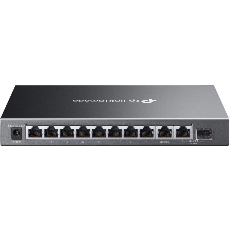 TP-Link ES210GMP, Omada 10-Port Gigabit Easy Managed Switch, 1x GLAN, 1x SFP, 8x GLAN PoE+, 123W PoE budget