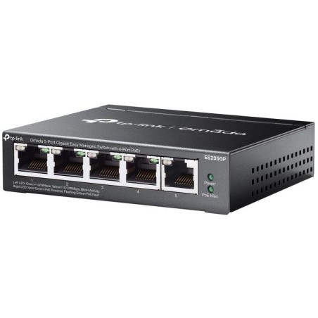 TP-Link ES205GP, Omada 5-Port Gigabit Easy Managed Switch, 1x GLAN, 4x GLAN PoE+, 65W PoE budget
