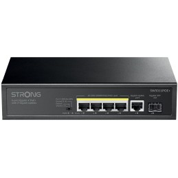 STRONG switch SW5011POE+/ 4x port Gigabit POE+/ 1x Ggabit Uplink port/ 1x Gigabit port SFP/ IEEE802.3af/at/ kovové šasi