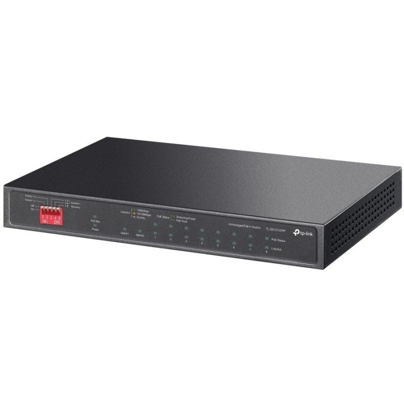 TP-Link TL-SG1210PP - 10-portový Switch PoE+ s 8x GLAN PoE+, 2x GLAN, 1x Combo Gigabit SFP, 123W PoE budget