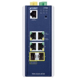 Planet TSN-5225-4T2S průmyslový TSN L2+ switch, 4x1Gb, 2x2.5G SFP, 1x RJ45-to-RS232, RING, 1588PTP, -40~75°C