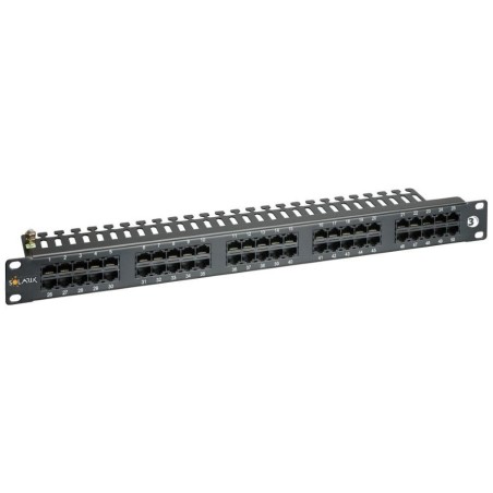 Solarix Eth.Patch p ISDN panel 50 x RJ45 černý 1U