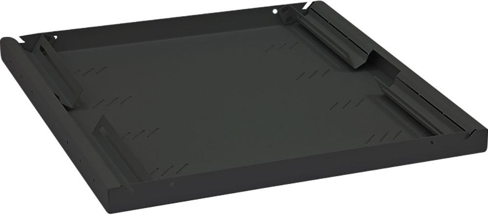 Triton Polička s perforáciou 1U/650mm, čierna, max nosnosť 80kg