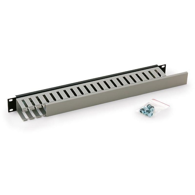 Triton 19" vyvaz. panel 1U jednostranná plast. lišt BK