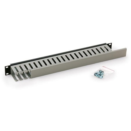 Triton 19" vyvaz. panel 1U jednostranná plast. lišt BK